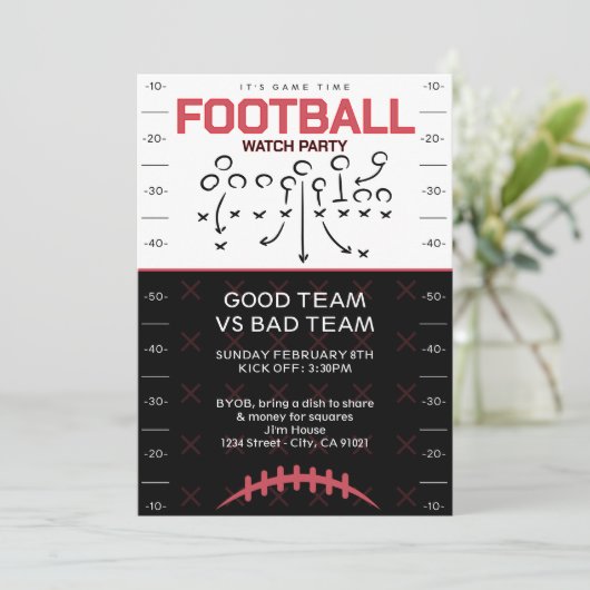 BIG GAME Football Party Invitation 招待状 (スタンド正面)