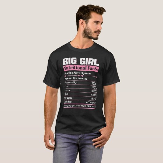 BIG GIRL NUTRITIONAL FACTS Warning Tシャツ (正面フル)