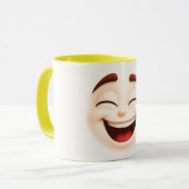 Big happy laugh – closed eyes smiling face マグカップ (正面左)