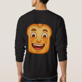Big Happy Smiling Toast Slice Mascot スウェットシャツ (裏面)