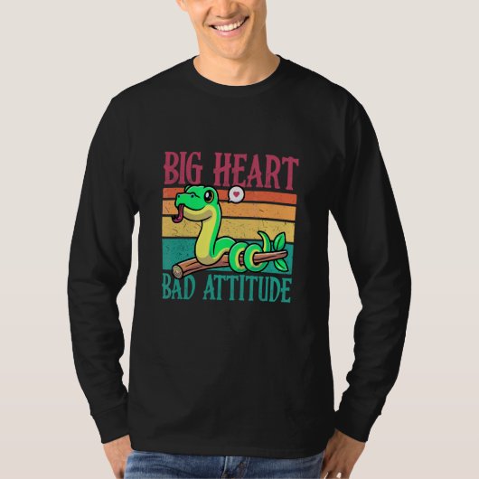 Big Heart But Bad Attitude Poisonus Animal Snake Tシャツ (正面)