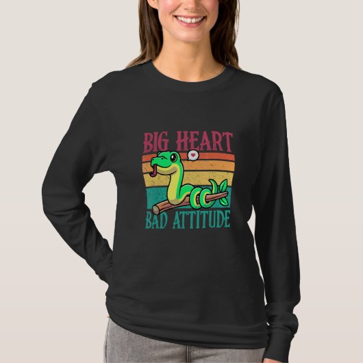 Big Heart But Bad Attitude Poisonus Animal Snake Tシャツ (正面)