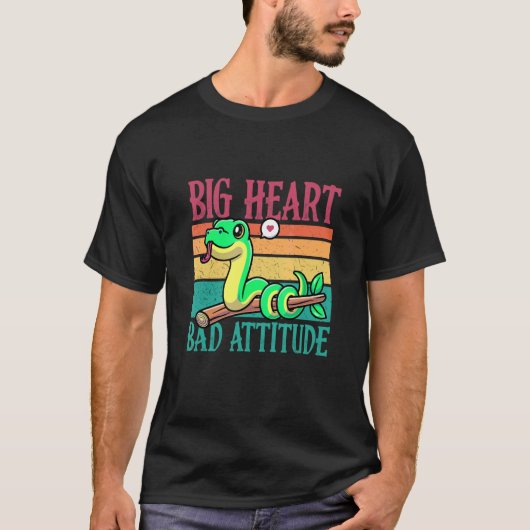 Big Heart But Bad Attitude Poisonus Animal Snake Tシャツ (正面)