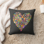 Big Heart Watercolor Art Throw Pillow クッション (ブランケット)