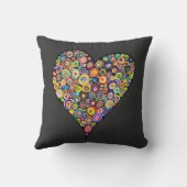 Big Heart Watercolor Art Throw Pillow クッション (裏面)