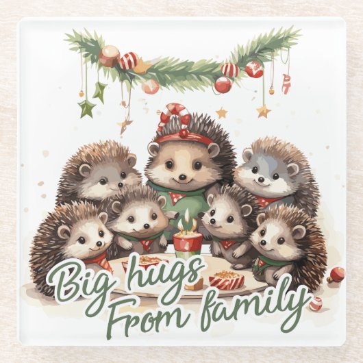 Big hugs from family ガラスコースター (正面)