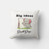 "Big Ideas, Small Steps" elephant animal dreams クッション (正面)
