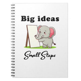 "Big Ideas, Small Steps" elephant animal dreams  ノートブック
