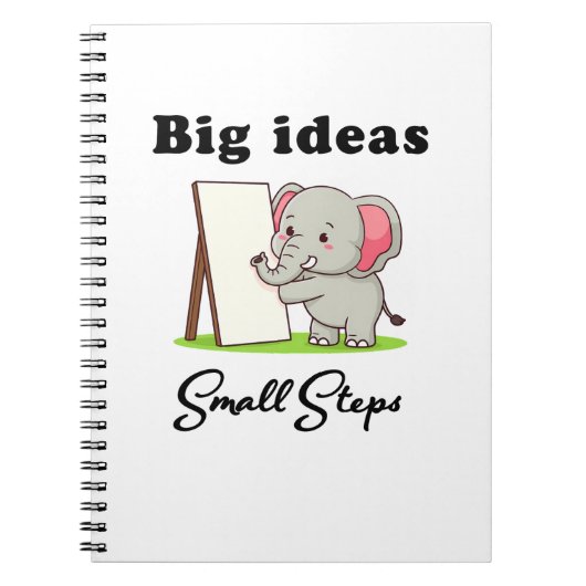 "Big Ideas, Small Steps" elephant animal dreams  ノートブック (正面)