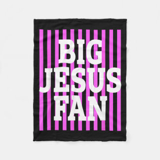 Big Jesus Fan Striped Big Jesus Fan Preppy フリースブランケット