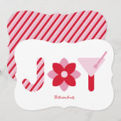 Big Joy Red and Pink Holiday Card 招待状 (正面/裏面)