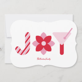 Big Joy Red and Pink Holiday Card 招待状