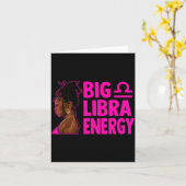 Big Libra Energy Birthday Loc'd Woman Zodiac Bday  カード (黄色い花)