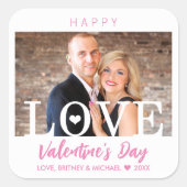 BIG LOVE文モダン字 |フォトピンクスクリプト スクエアシール (正面)