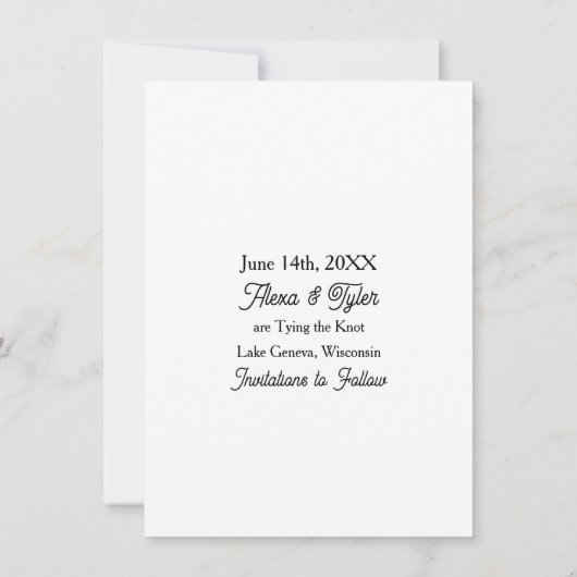 Big love. Big day. Save the date. 招待状 (裏面)