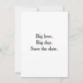 Big love. Big day. Save the date. 招待状 (正面)