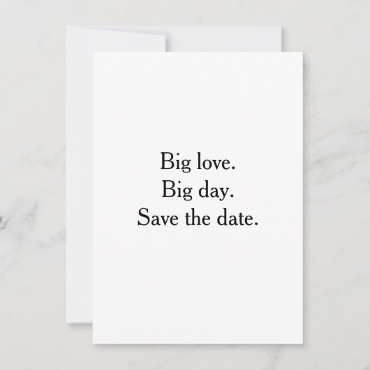 Big love. Big day. Save the date. 招待状 (正面)