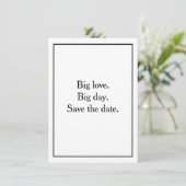 Big love. Big day. Save the date. Black Border 招待状 (スタンド正面)