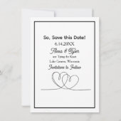 Big love. Big day. Save the date. Black Border 招待状 (裏面)