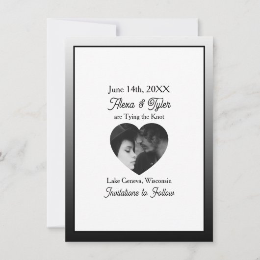 Big love. Big day. Save the date. Black Border 招待状 (裏面)