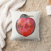 Big Love! heart design on throw cushion クッション (ブランケット)