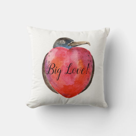 Big Love! heart design on throw cushion クッション (正面)