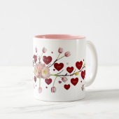 Big Love Little Love Floral Typography ツートーンマグカップ (正面右)