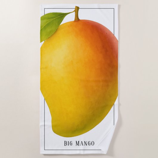 Big Mango, Sweet Fruit and Name ビーチタオル (正面)
