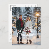 Big Merry Christmas Couples Photo Front シーズンポストカード (正面/裏面)