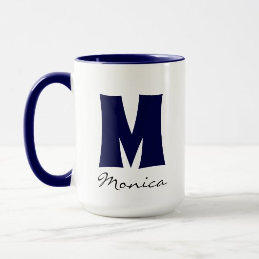Big Mug | Huge Mug | Script Custom Name Monogram マグカップ (左)