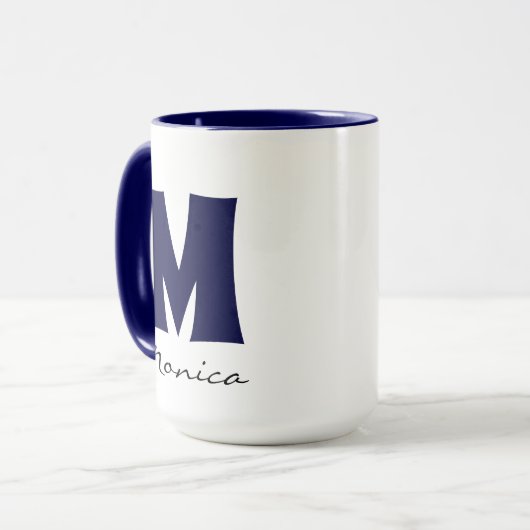 Big Mug | Huge Mug | Script Custom Name Monogram マグカップ (正面左)
