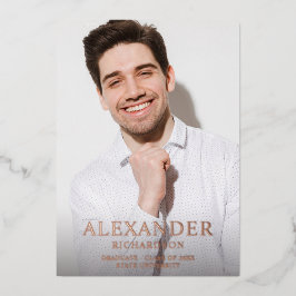 Big Name モダン Photo Ver写真大学院発表 箔招待状