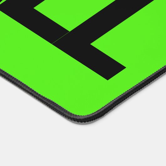 Big neon green mouse pad with custom name デスクマット (コーナー)