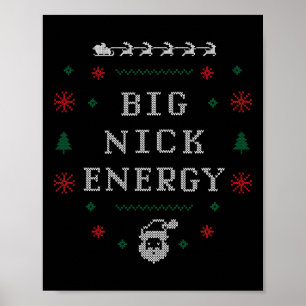 Big Nick エナジー おもしろ クリスマス 冬の休日 男性用 ポスター