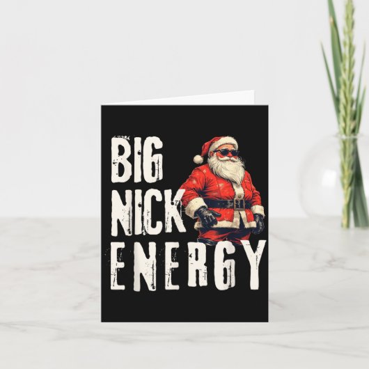 Big Nick Energy Funny Santa Christmas  カード (正面)