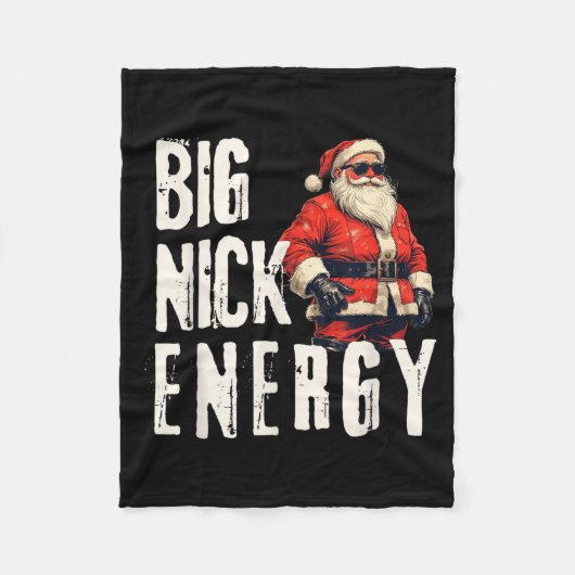 Big Nick Energy Funny Santa Christmas  フリースブランケット (正面)