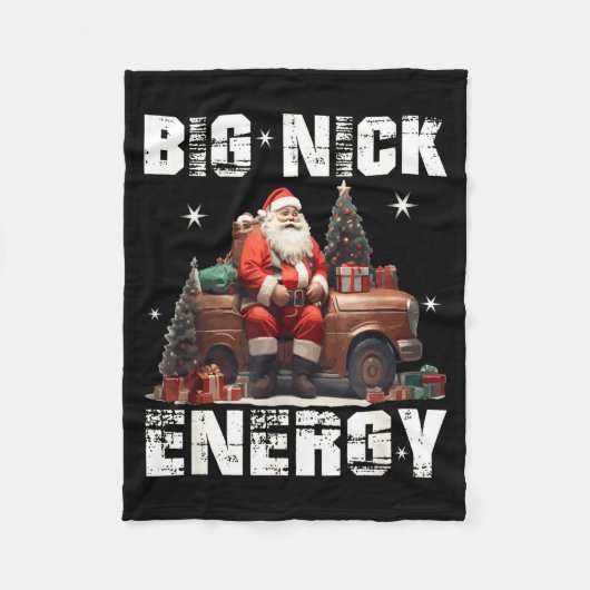 Big Nick Energy Funny Santa Christmas Shirts And フリースブランケット (正面)