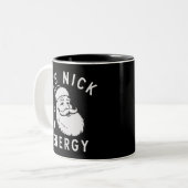 Big Nick Energy Funny Xmas Fat Santa Claus Saint  ツートーンマグカップ (正面左)