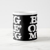 Big Ole' Mug、巨大ジャンボコーヒーマグ、ブラック/ホワイト ジャンボコーヒーマグカップ (正面)