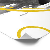 BIG ONEマイルストーンのグラフ白黒黄 ポスター (角)