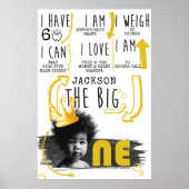 BIG ONEマイルストーンのグラフ白黒黄 ポスター (正面)