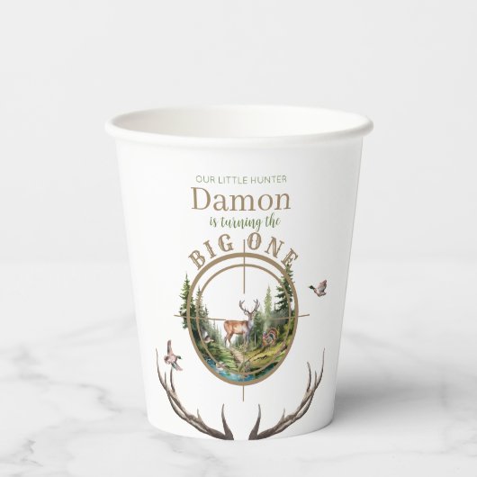Big One Hunting First Birthday 紙コップ (裏面)