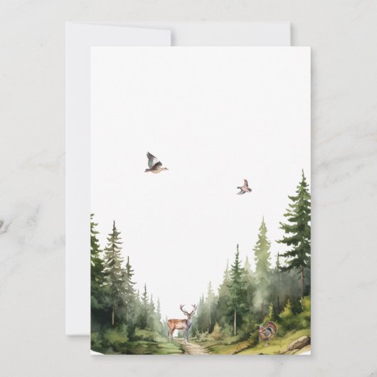 Big One Hunting First Birthday Invitation 招待状 (裏面)