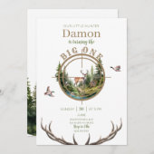 Big One Hunting First Birthday Invitation 招待状 (正面/裏面)