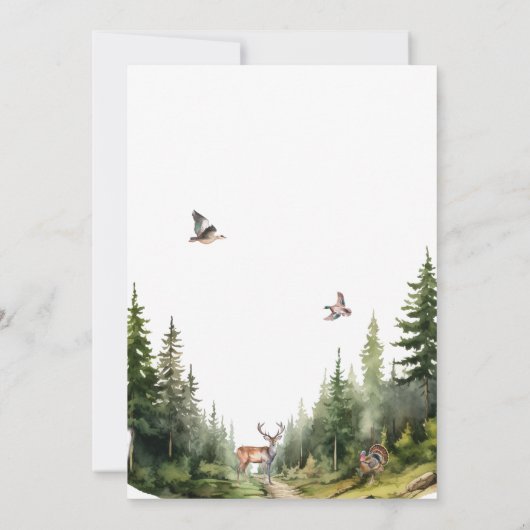 Big One Hunting First Birthday Photo Invitation 招待状 (裏面)