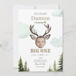 Big One Hunting First Birthday Photo Invitation 招待状