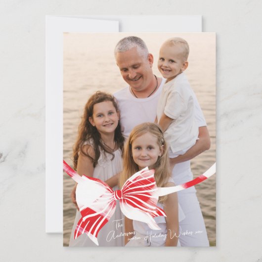 Big One Photo White & Red Plaid Tied With Bow シーズンカード (正面)