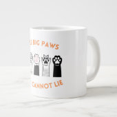 Big Paws Funny Pet Shirt ジャンボコーヒーマグカップ (正面右)