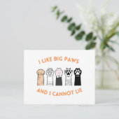Big Paws Funny Pet Shirt ポストカード (スタンド正面)