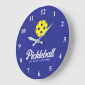 Big pickleball sports wall clock with custom text ラージ壁時計 (傾斜)